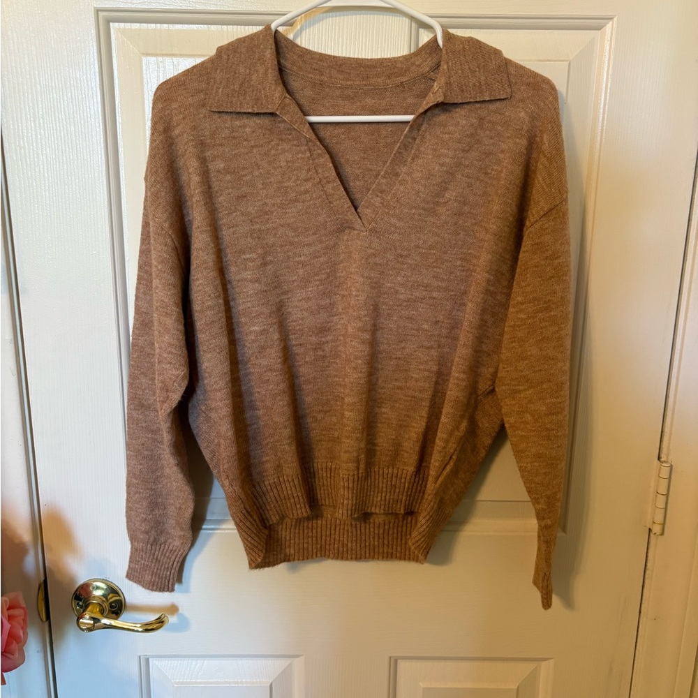 Brown V-Neck Sweater